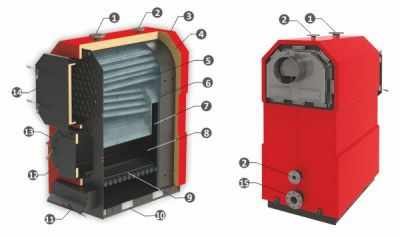 Installation of a solid fuel boiler