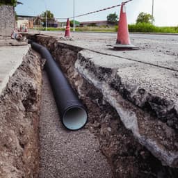 Laying of supply water supply pipe f32 /without excavation/