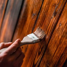 Puttying, sanding and varnishing wooden furniture