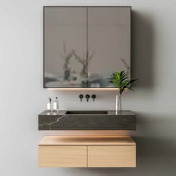 Installation of a hanging bathroom cabinet