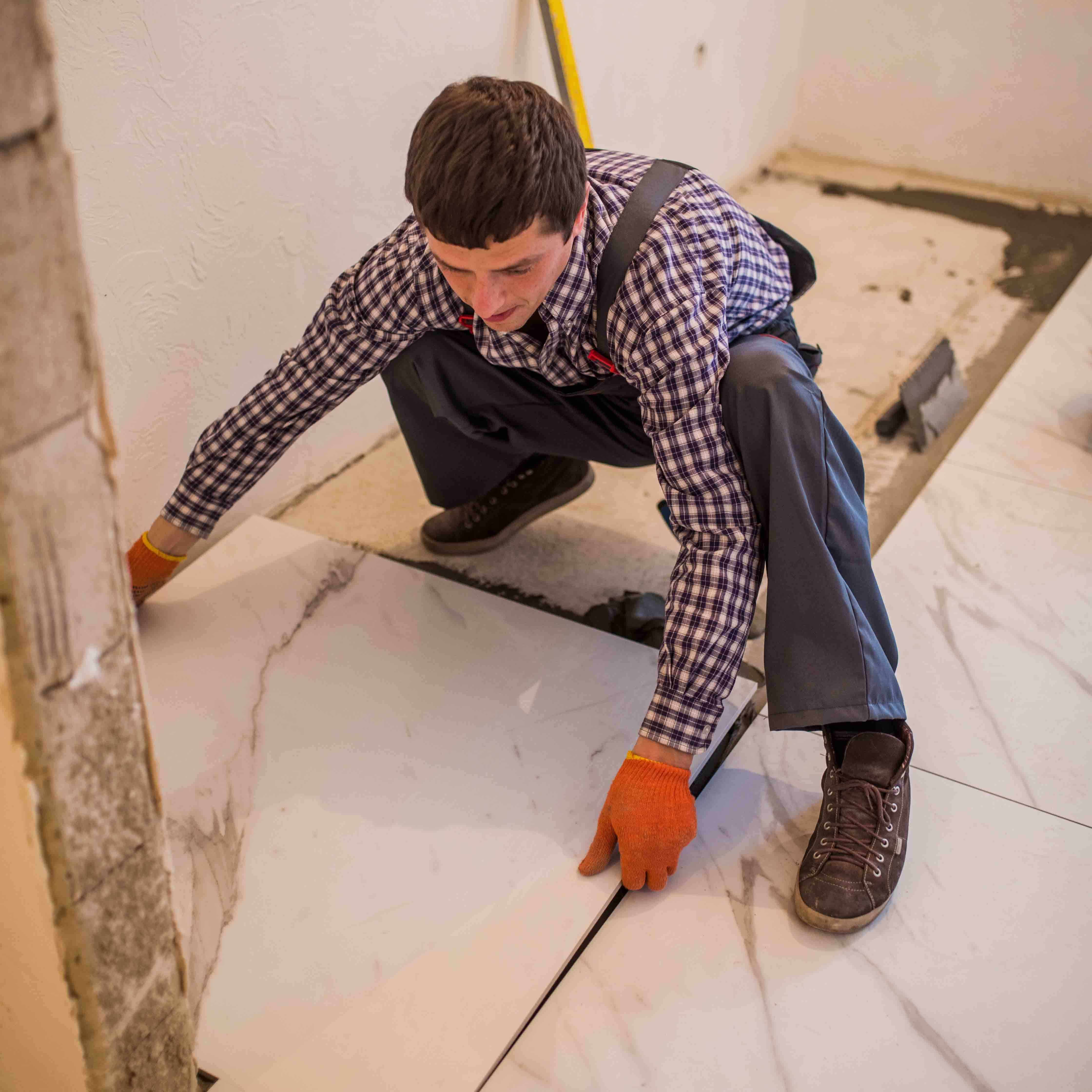 Gluing tiles - granite, terracotta