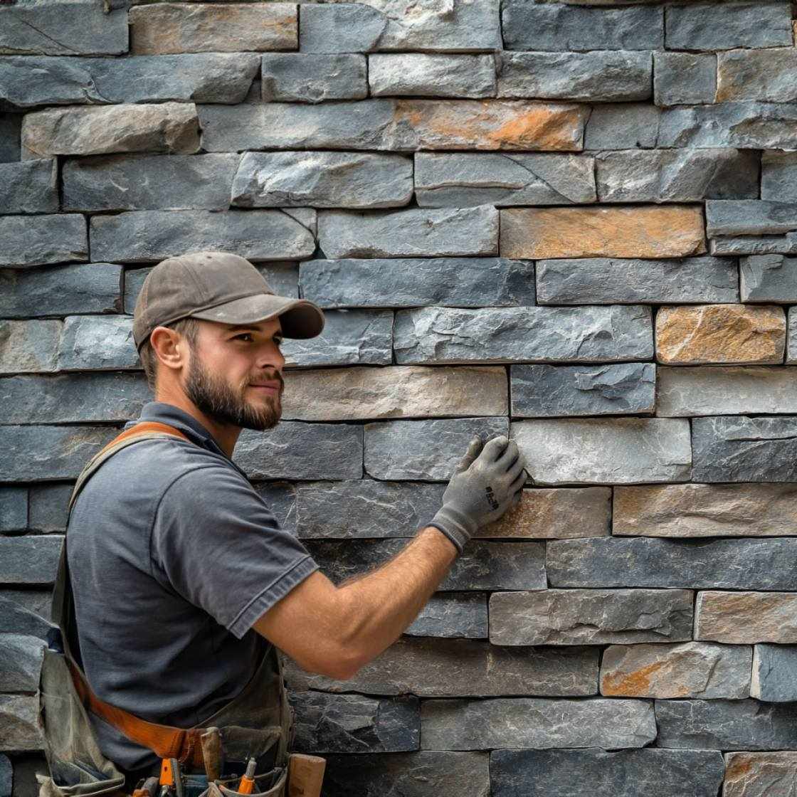 Installazione di pietra naturale e pannelli